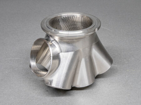 Billet merge collector 6-cyl v-band big stainless