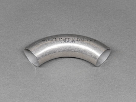 Long radius 42.4x2.0 84 mm radius 90 degree stainless bend.