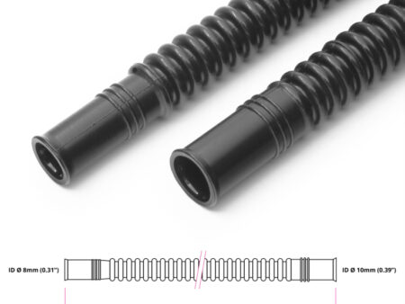 Convoluted black nylon in-tank fuel hose Ø8/10mm 350mm