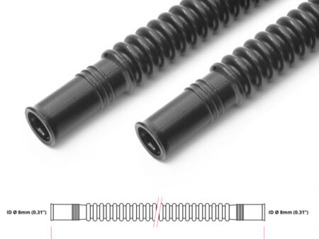 Convoluted black nylon in-tank fuel hose Ø8mm 300mm